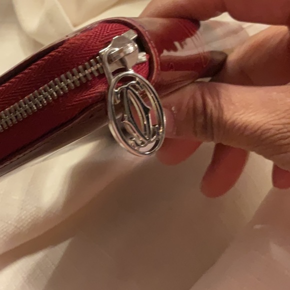 EC - Beautiful Cartier Happy Birthday print red long zip around wallet - Picture 7 of 12